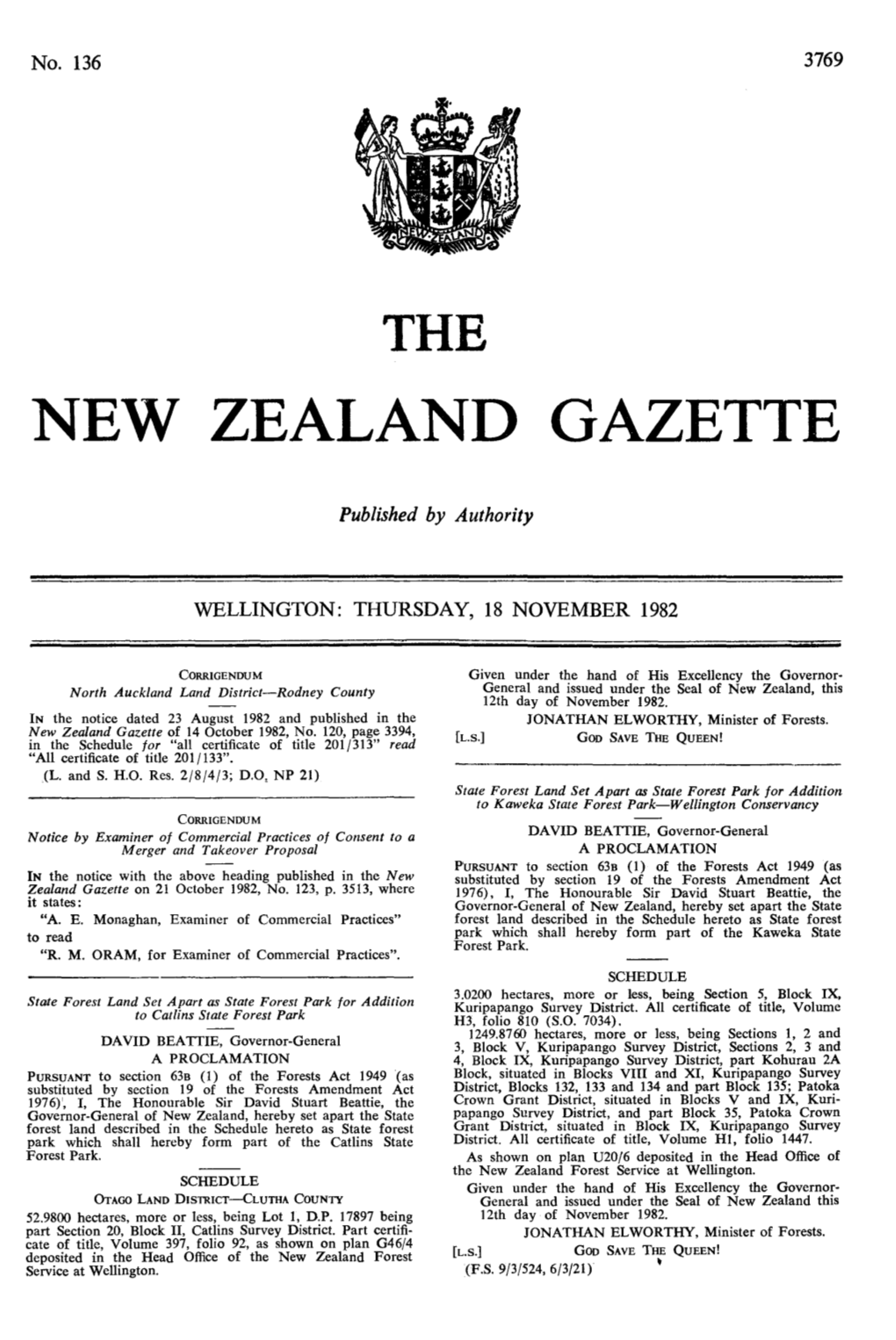 New Zealand Gazette