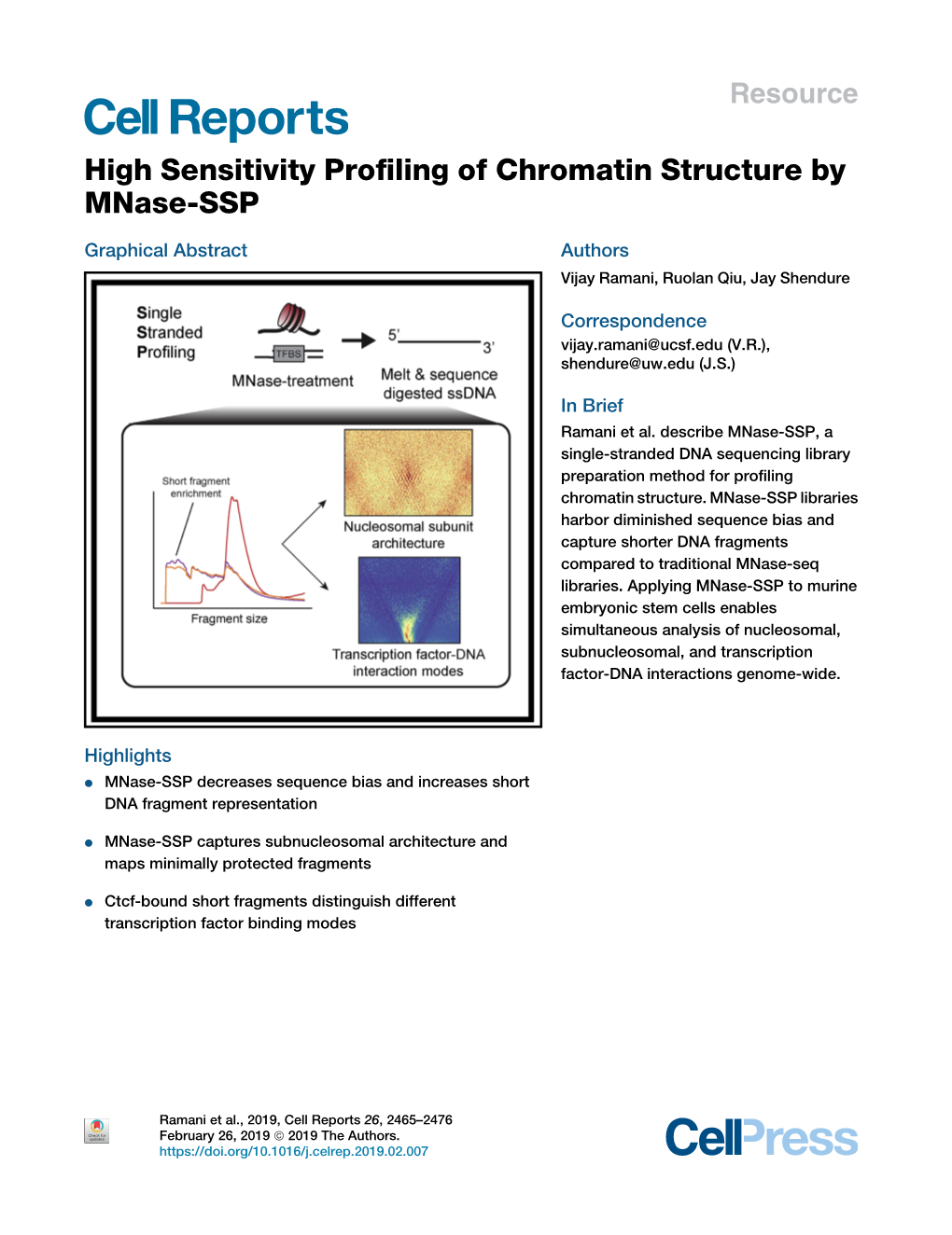 High Sensitivity Profiling of Chromatin Structure by Mnase-SSP