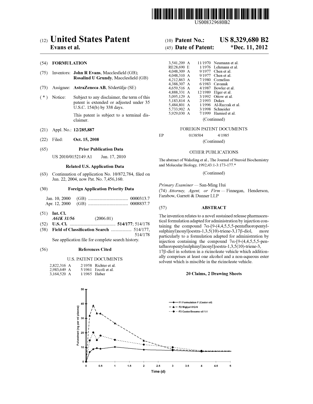 (12) United States Patent (10) Patent No.: US 8,329,680 B2 Evans Et Al