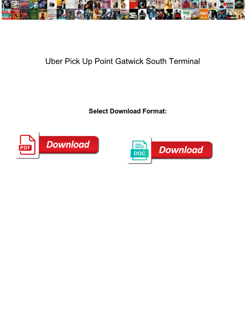 Uber Pick up Point Gatwick South Terminal