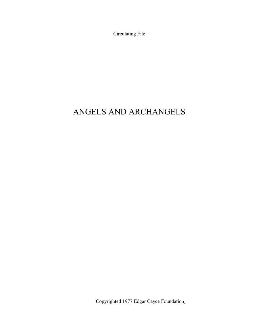 Angels & Archangels