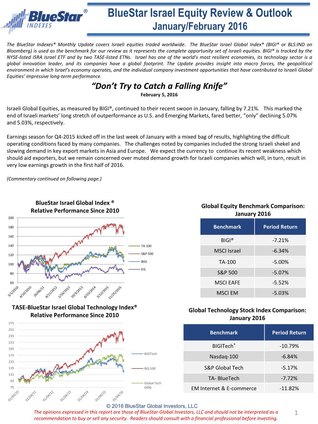 Bluestar Israel Equity Review & Outlook