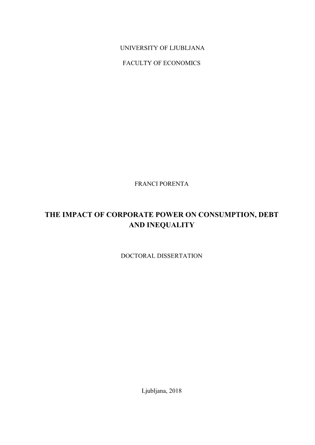 The Impact of Corporate Power on Consumption, Debt and Inequality