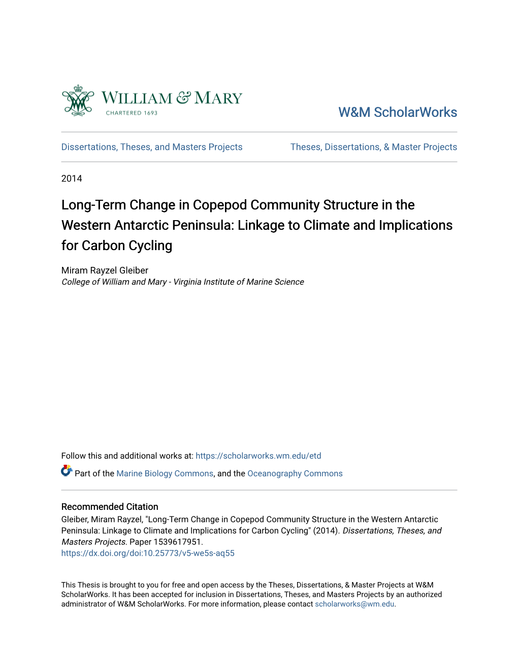 Long-Term Change in Copepod Community Structure in the Western Antarctic Peninsula: Linkage to Climate and Implications for Carbon Cycling