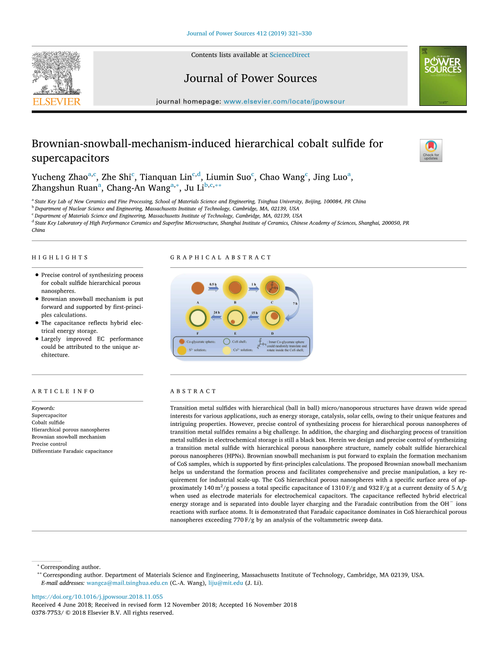 Journal of Power Sources Brownian-Snowball-Mechanism