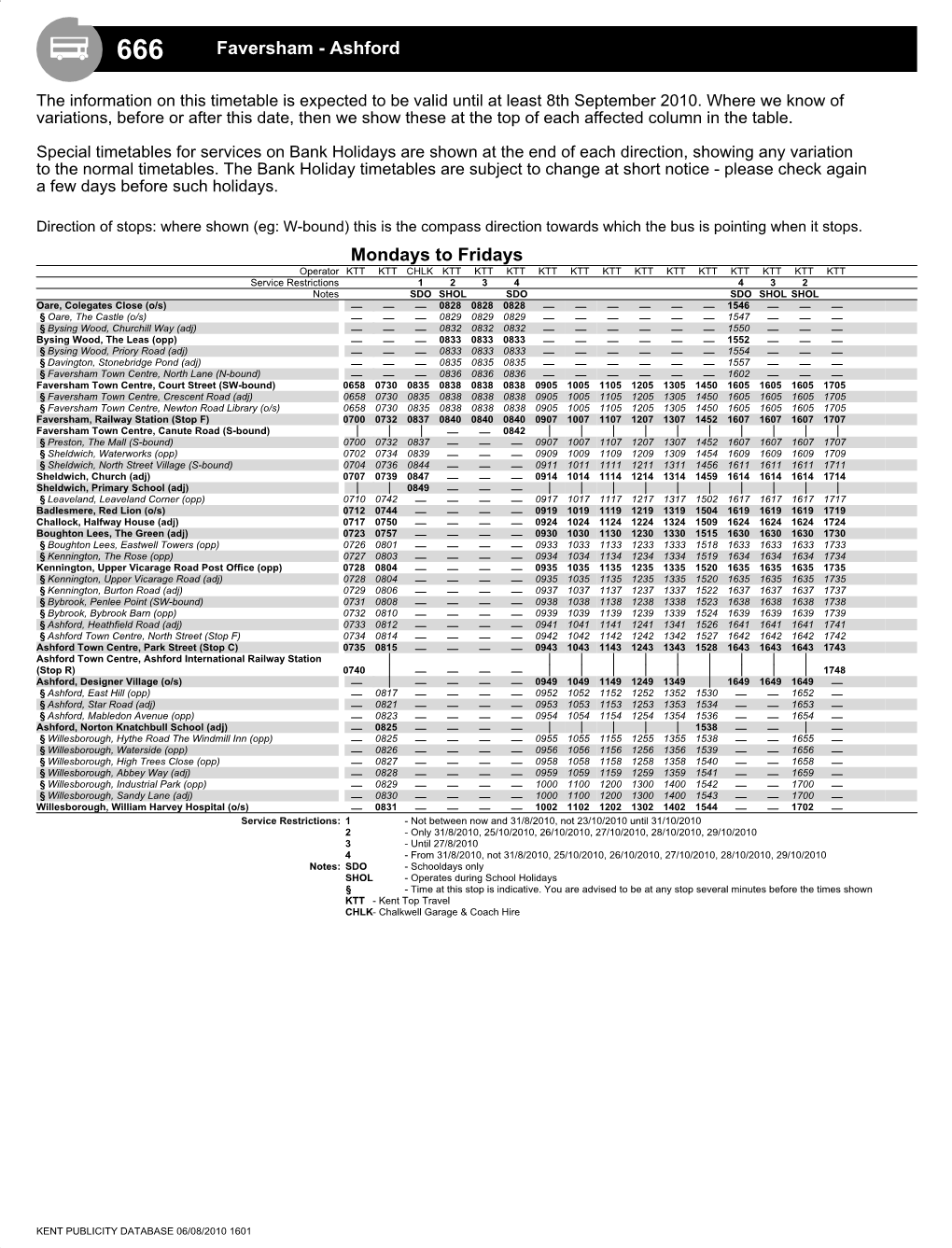 Timetable Book