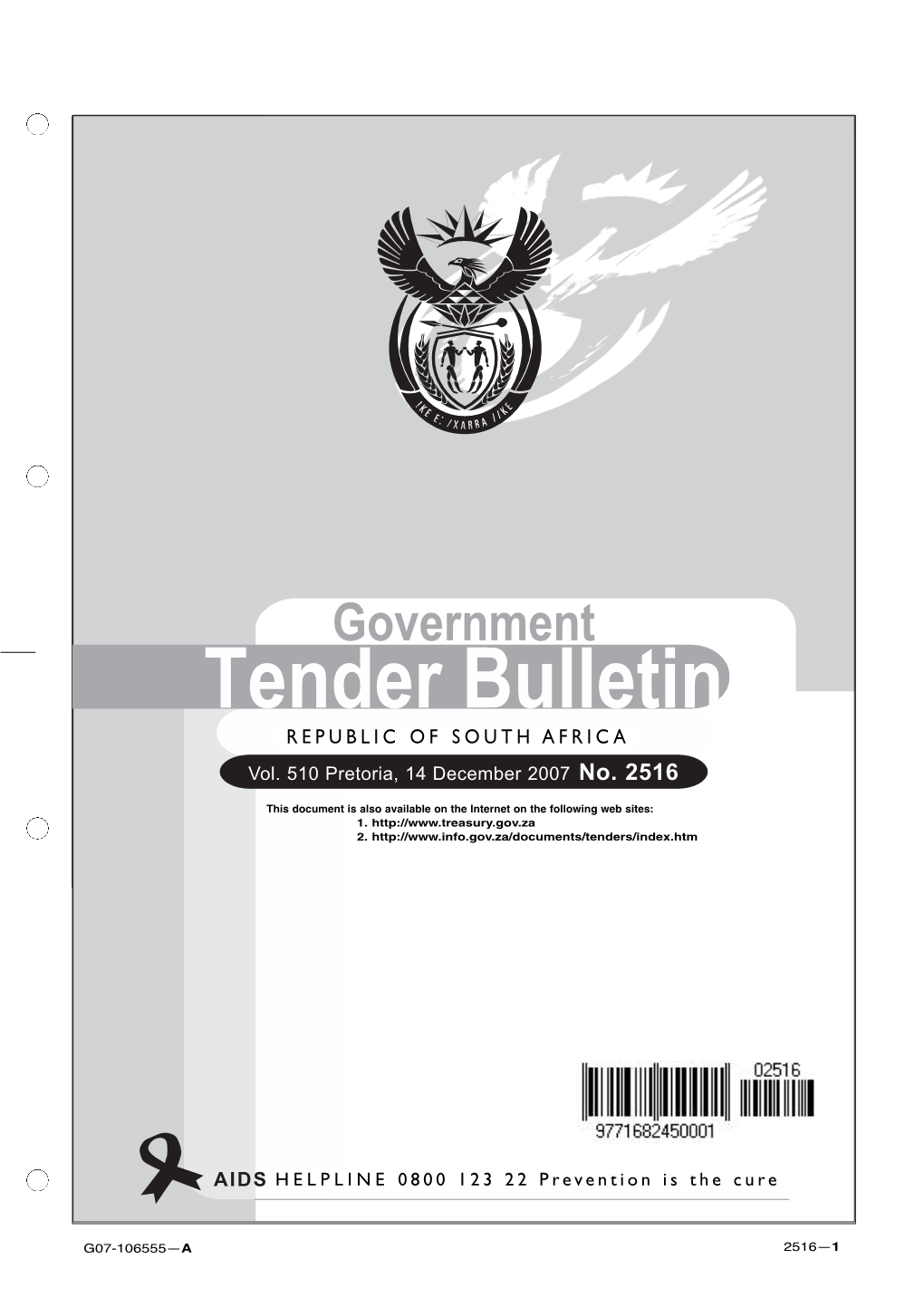 Tender Bulletin 2516