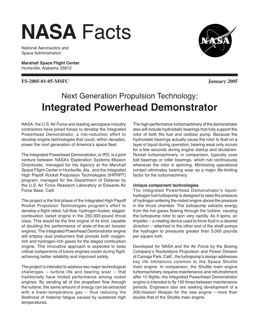 Integrated Powerhead Demonstrator