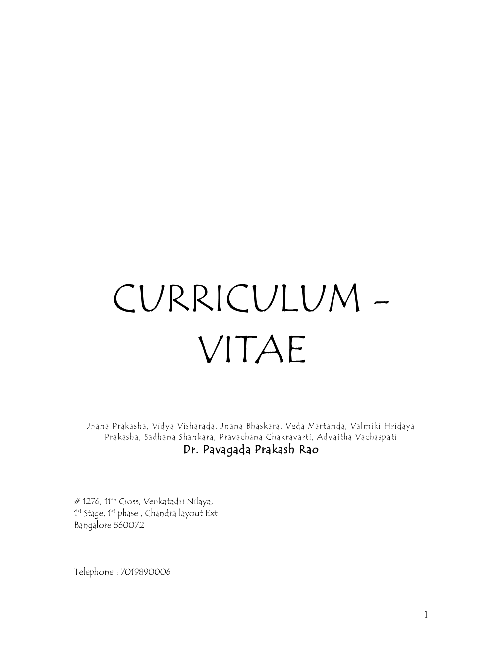 Curriculum - Vitae