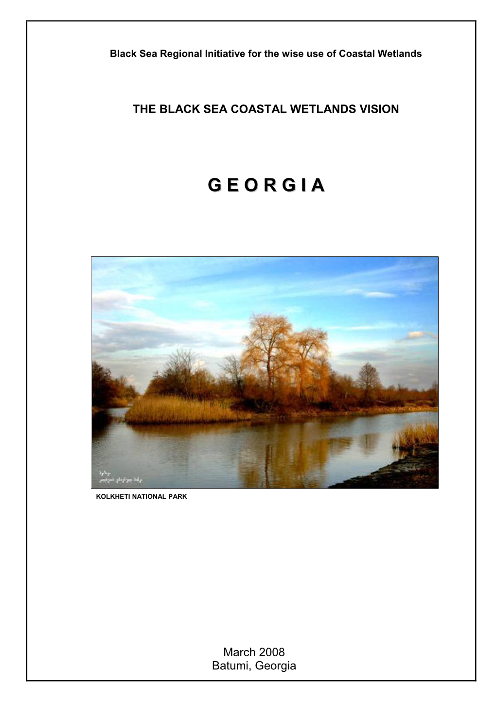 The Black Sea Coastal Wetlands Vision – Georgia