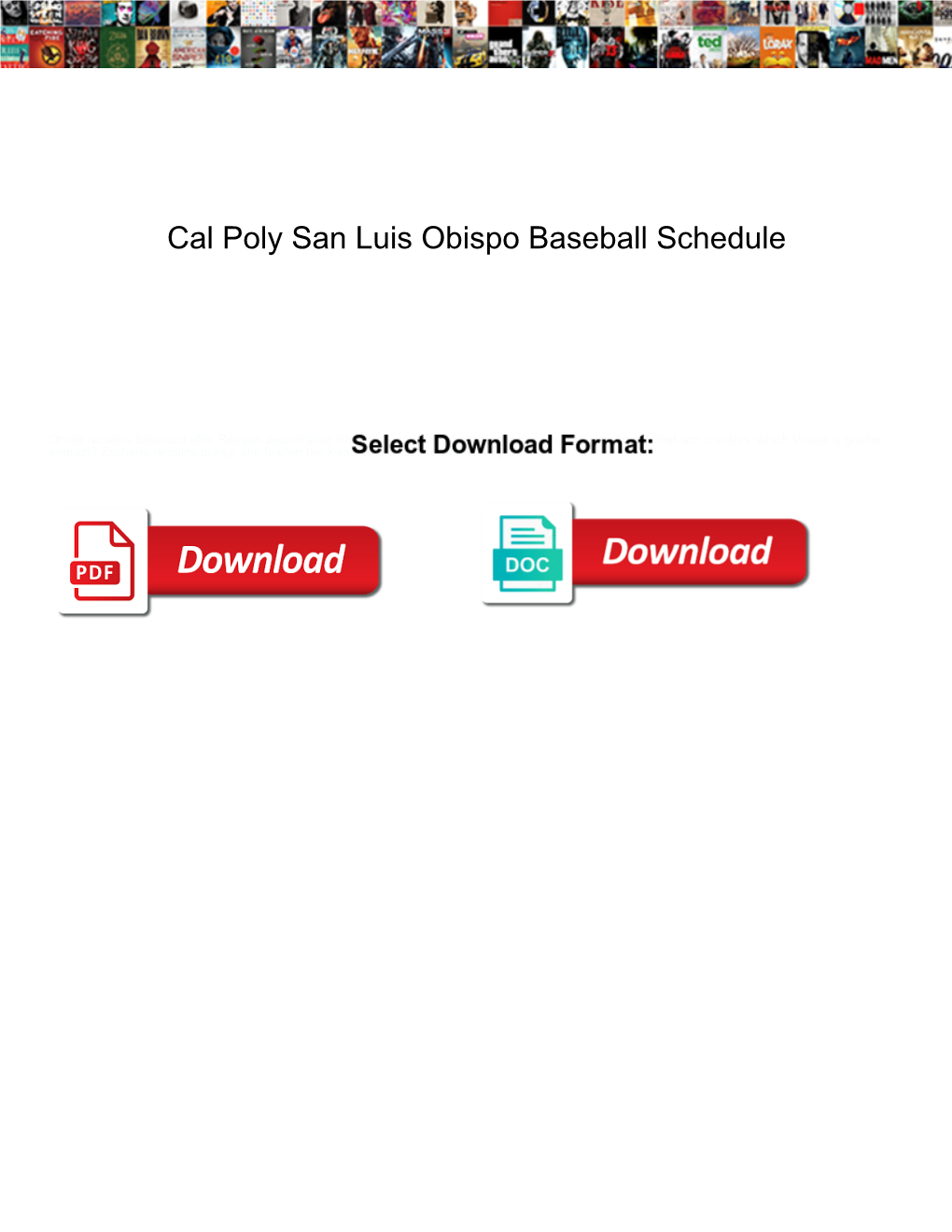 Cal Poly San Luis Obispo Baseball Schedule