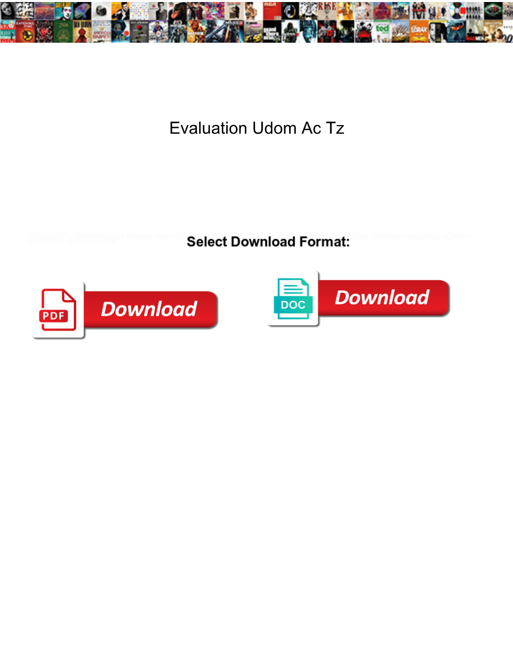 Evaluation Udom Ac Tz