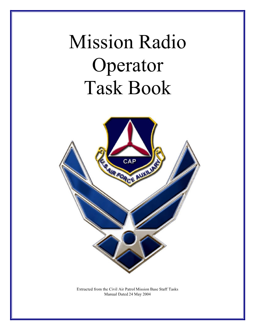 Mission Radio Operator Task Book