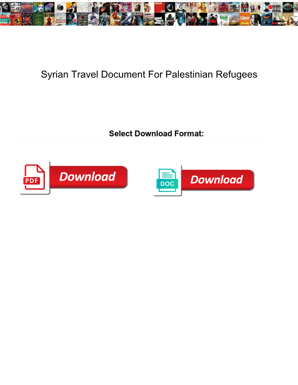 Syrian Travel Document for Palestinian Refugees