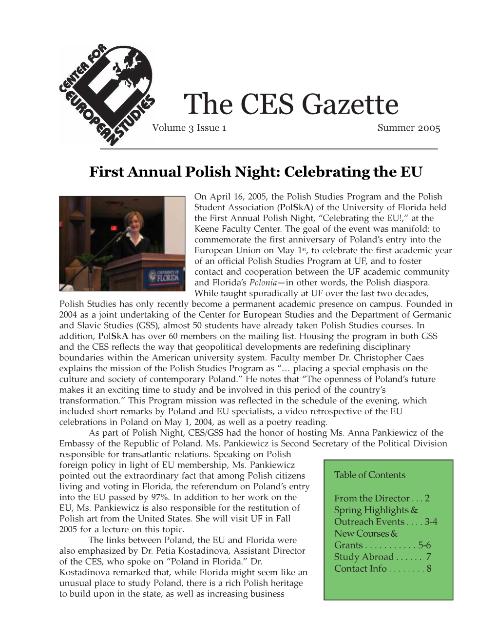 The CES Gazette Volume 3 Issue 1 Summer 2005