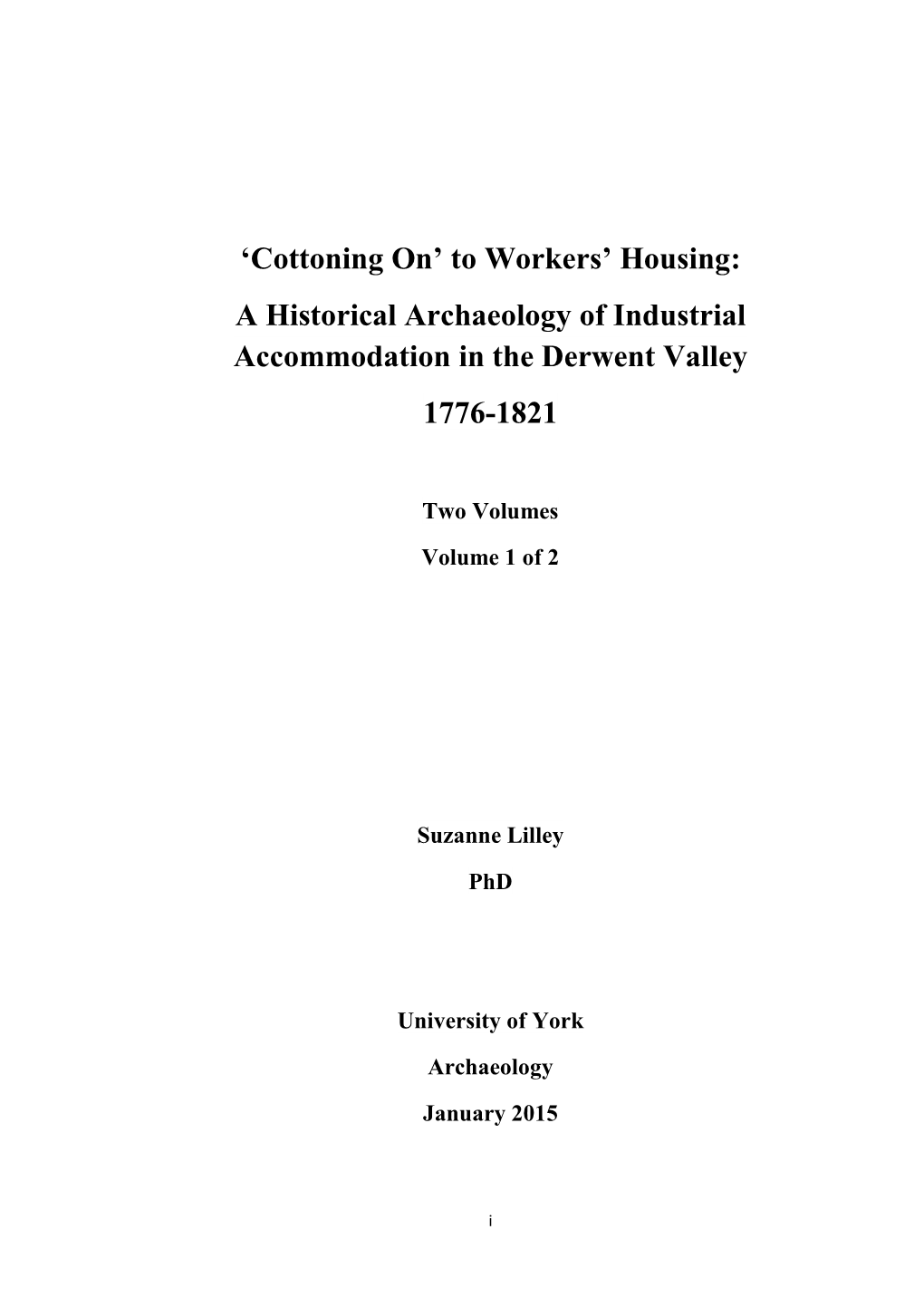 To Workers' Housing