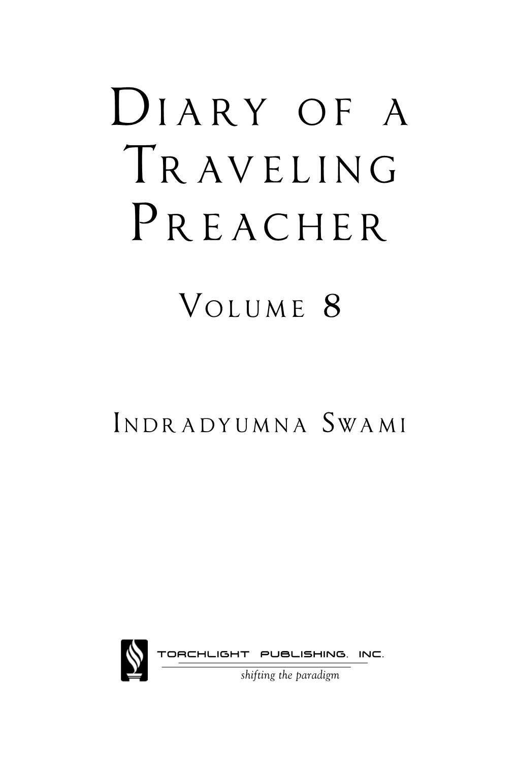 Di a Ry O F a Traveling Preacher