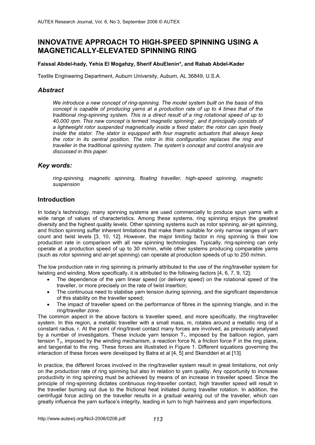 Innovative Approach to High-Speed Spinning Using a Magnetically-Elevated Spinning Ring