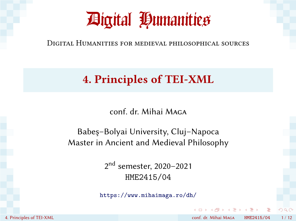 4. Principles of TEI-XML