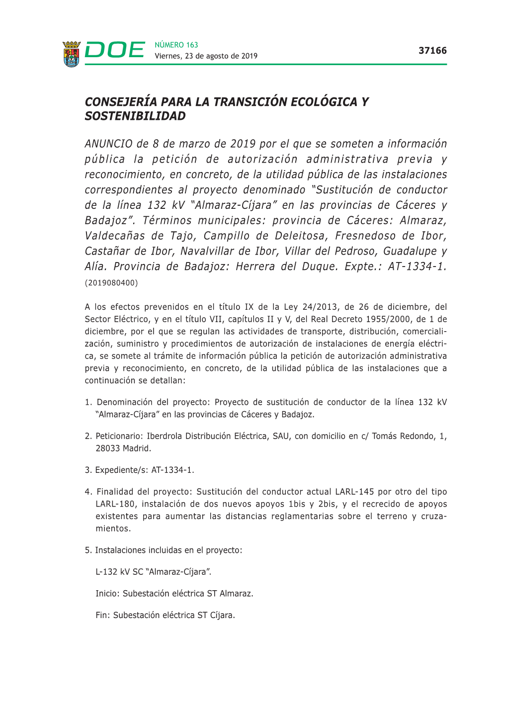 Consejería Para La Transición Ecológica Y Sostenibilidad