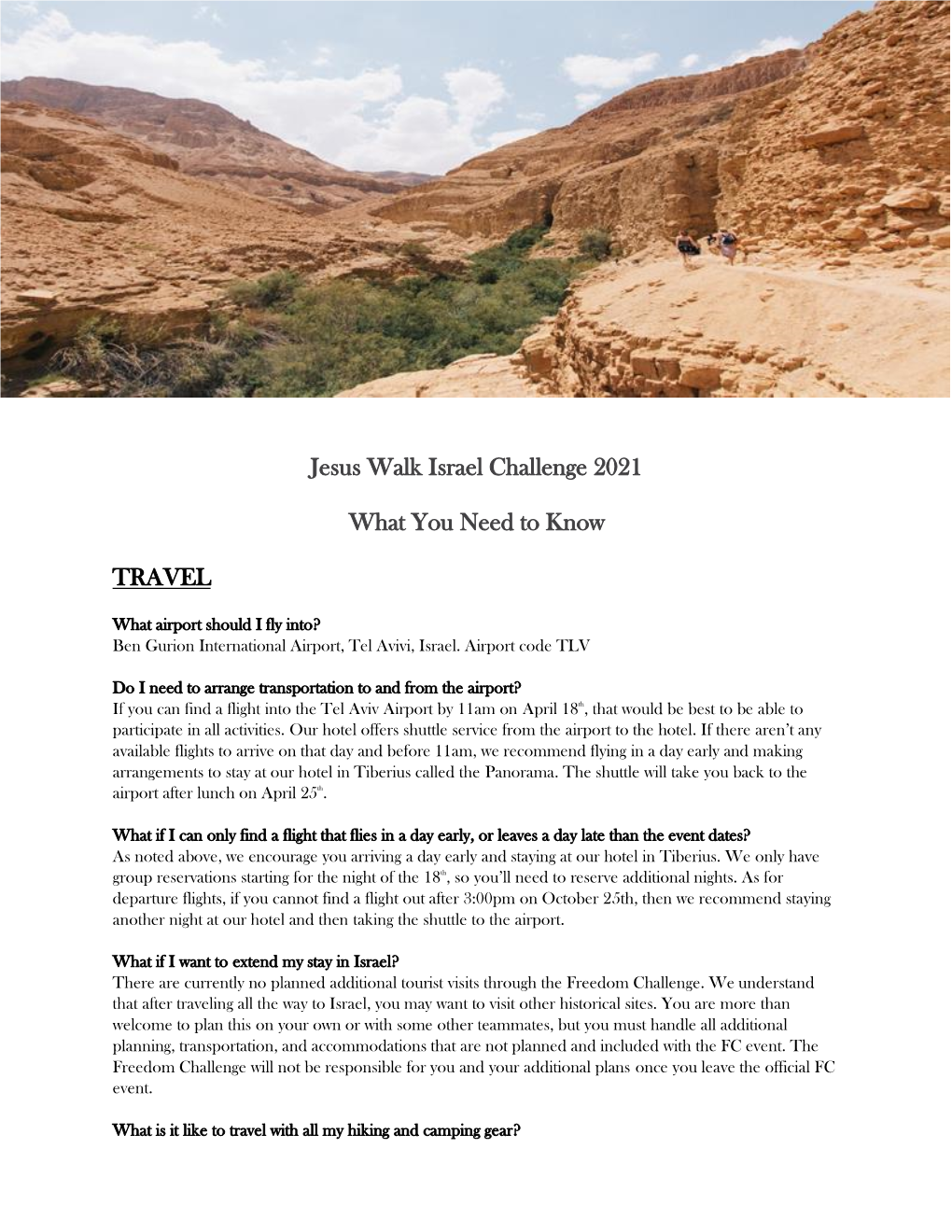 Jesus Walk Israel Challenge 2021 What You Need to Know TRAVEL
