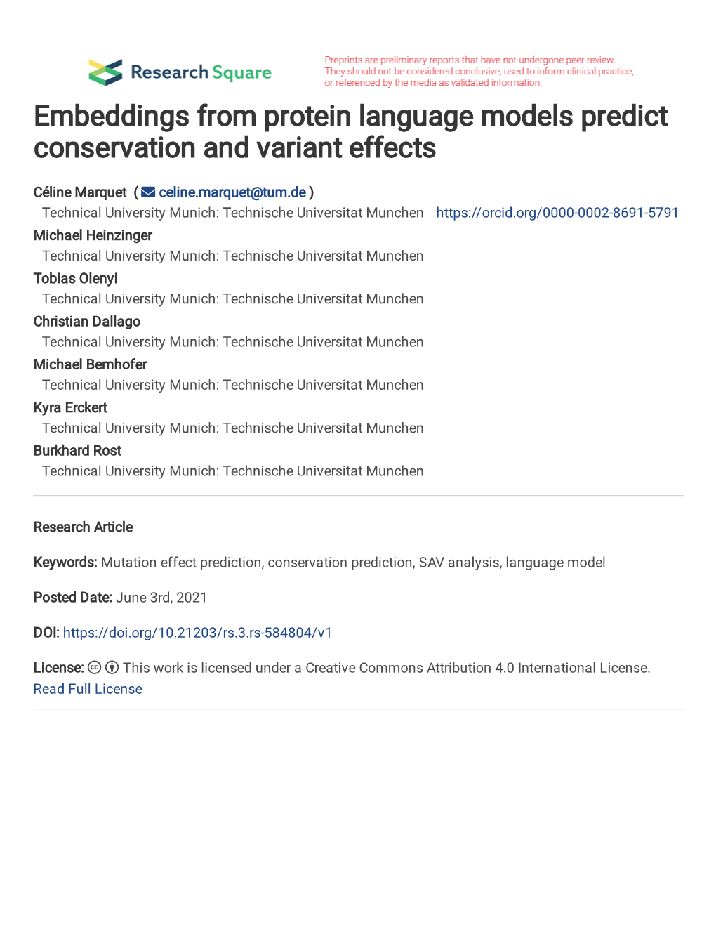Embeddings from Protein Language Models Predict Conservation and Variant Effects