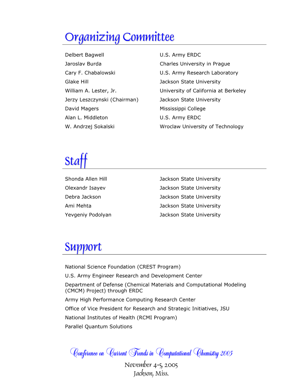 14Th Conference on Current Trends in Computational Chemistry