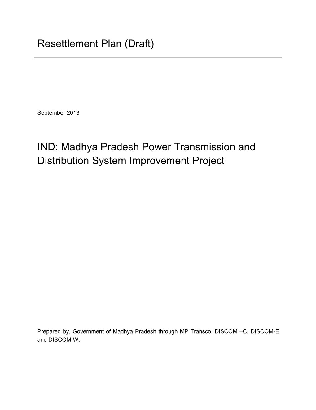 Madhya Pradesh Power Transmission and Distribution System Improvement Project