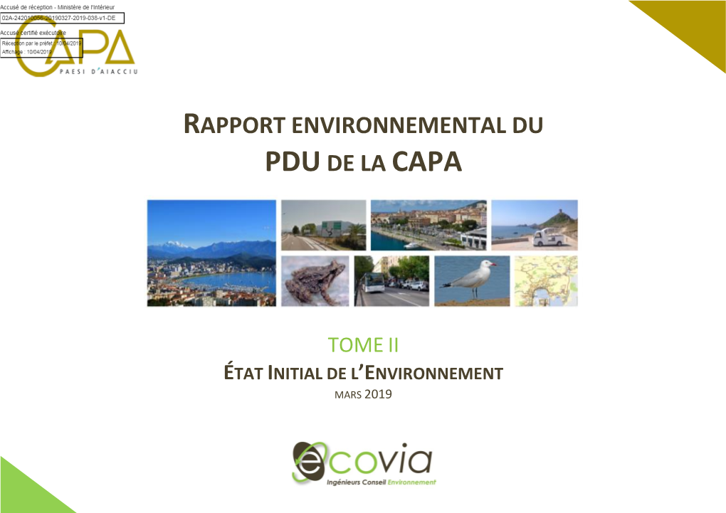 Tome Ii État Initial De L’Environnement Mars 2019