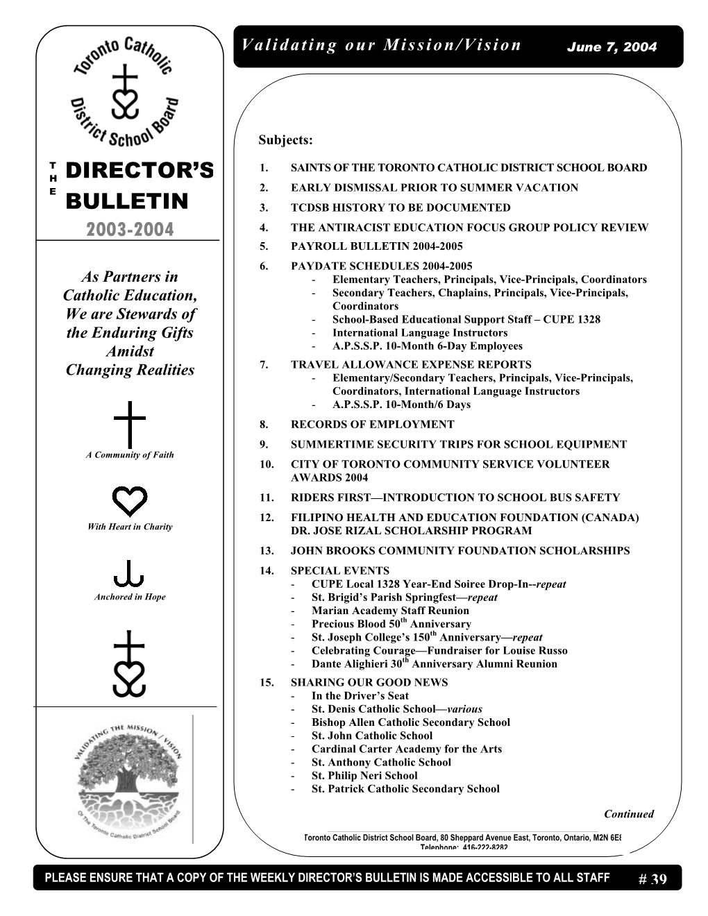 Director's Bulletin