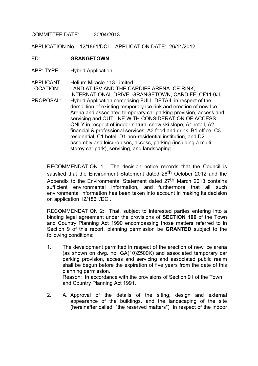 Committee Date: 30/04/2013