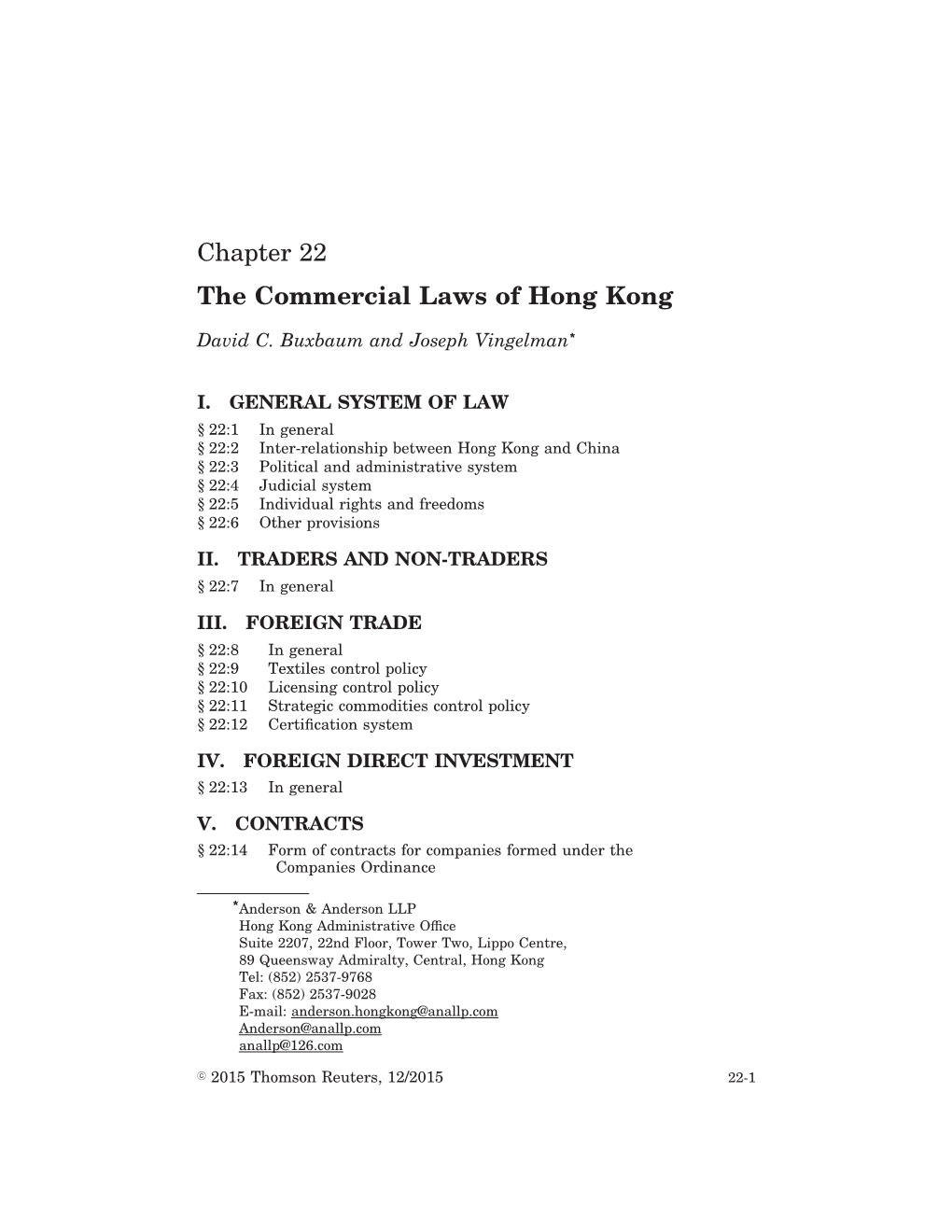 The Commercial Laws of Hong Kong