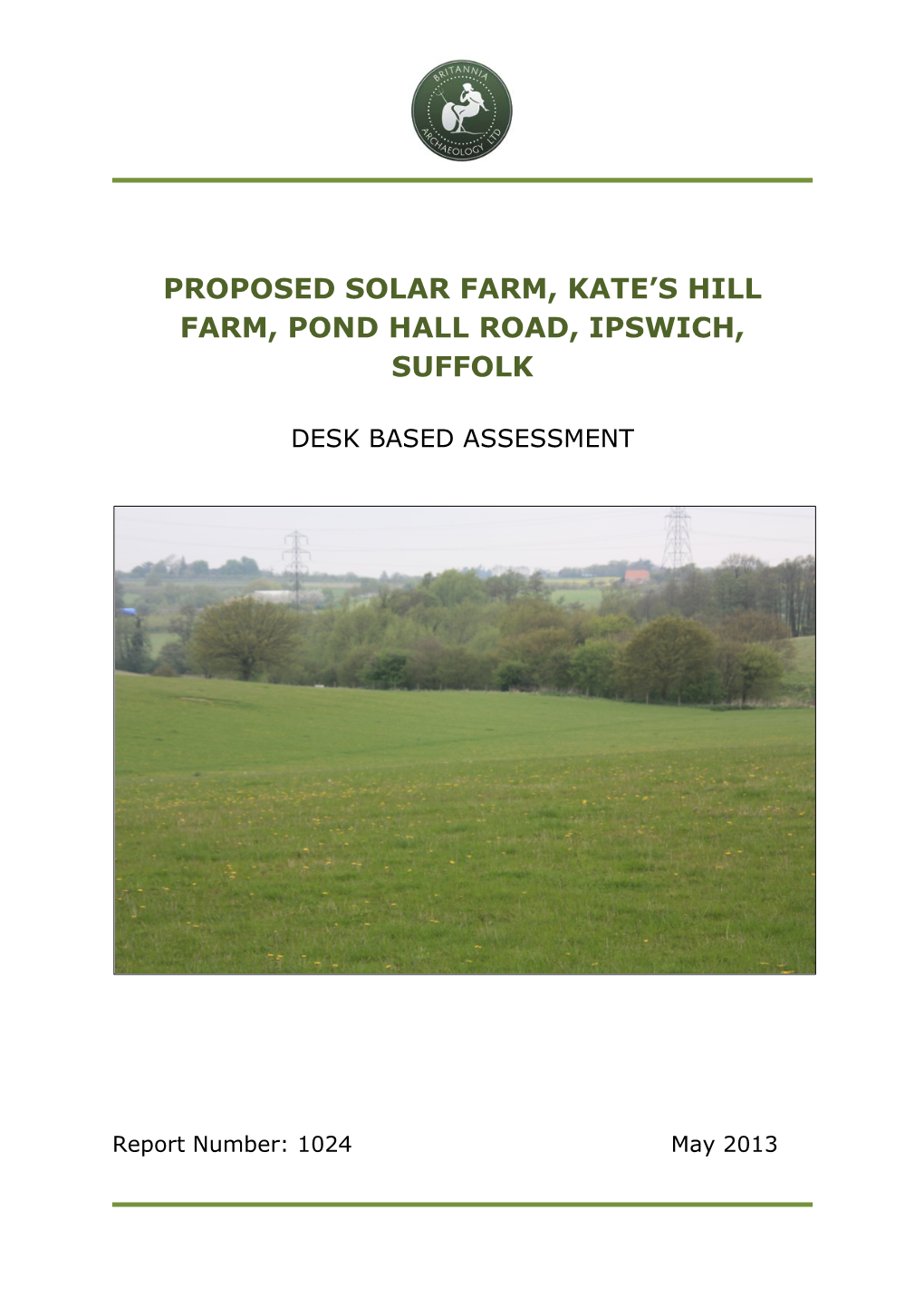 Proposed Solar Farm, Kate's Hill Farm, Pond Hall Road, Ipswich, Suffolk