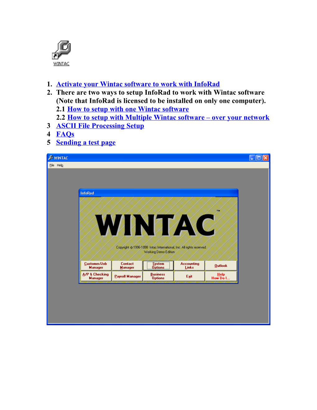 1. Activate Your Wintac Software to Work with Inforad