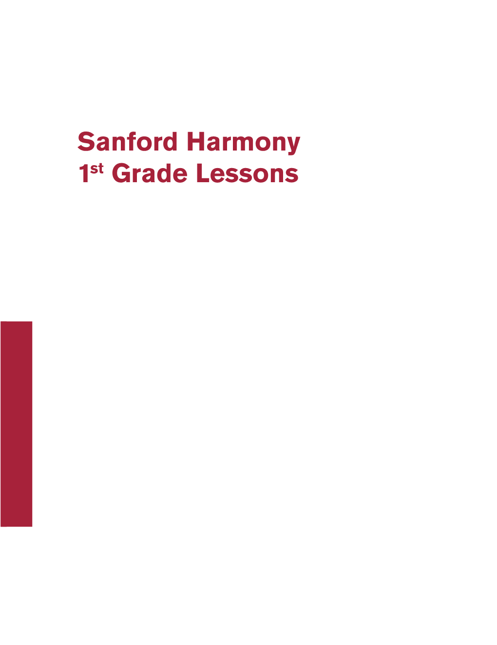 Sanford Harmony Program 1St Grade Lessons