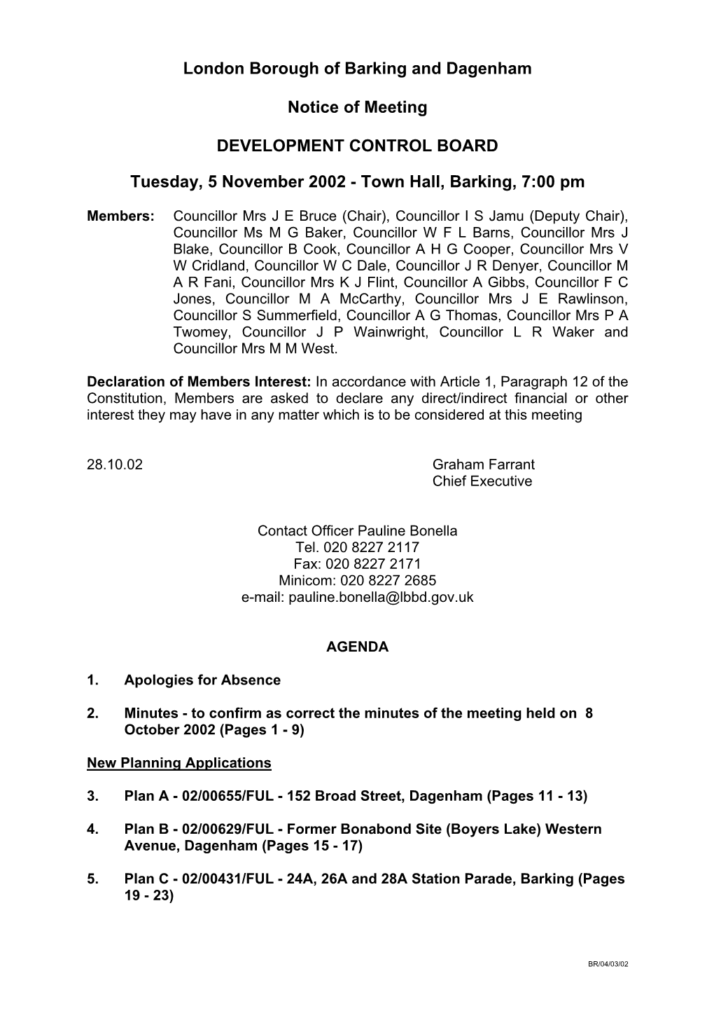 London Borough of Barking and Dagenham Notice of Meeting