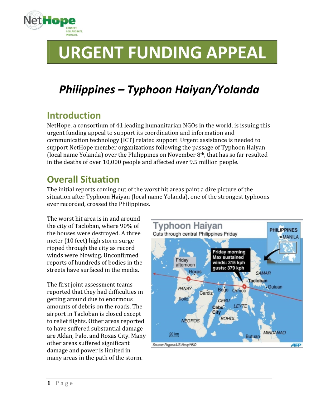Philippines – Typhoon Haiyan/Yolanda