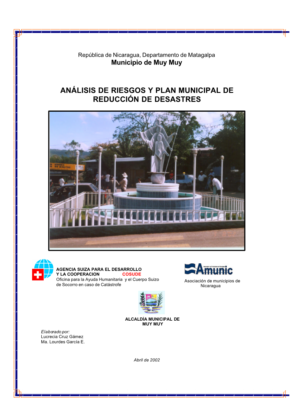 Análisis De Riesgos Y Plan Municipal De Reducción De Desastres