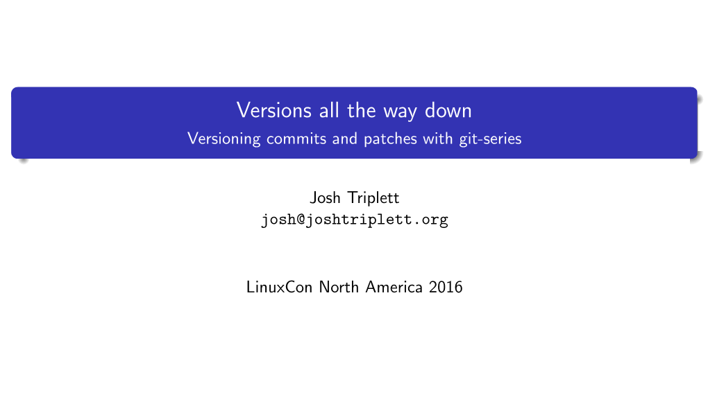 Versioning Commits and Patches with Git-Series