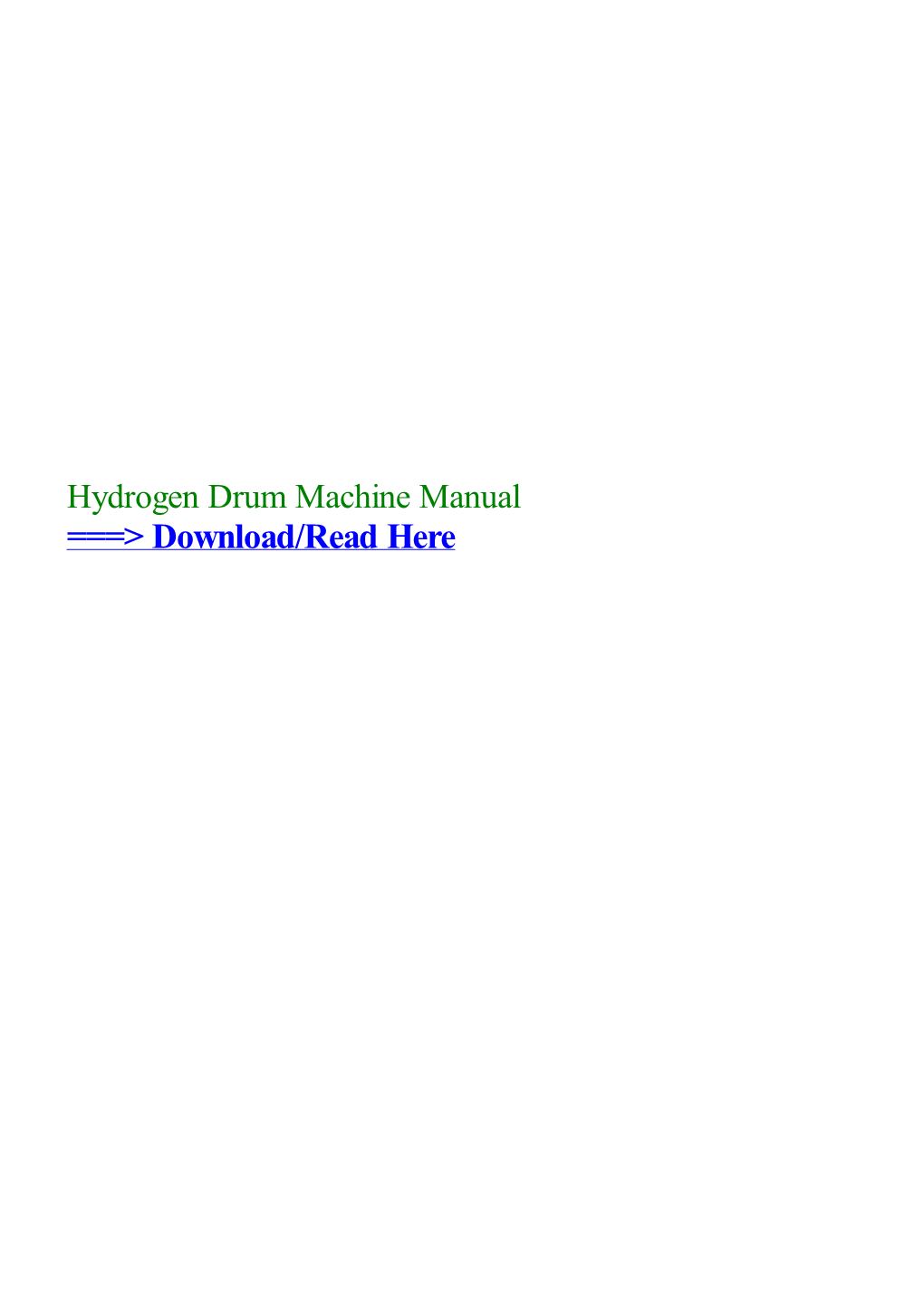 Hydrogen Drum Machine Manual