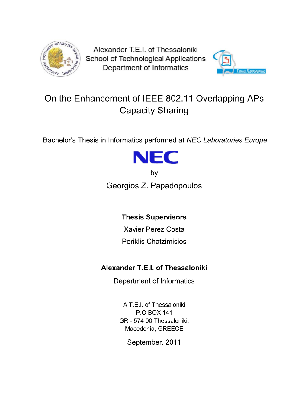 On the Enhancement of IEEE 802.11 Overlapping Aps Capacity Sharing