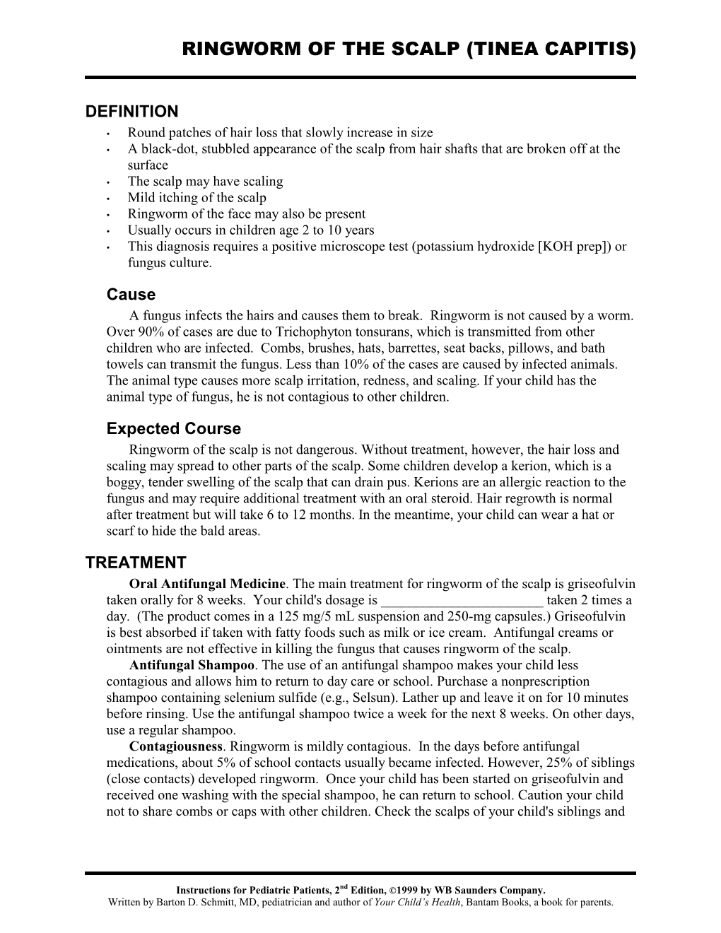 Ringworm of the Scalp (Tinea Capitis)