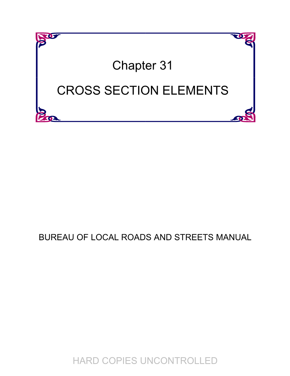 Chapter 31 CROSS SECTION ELEMENTS