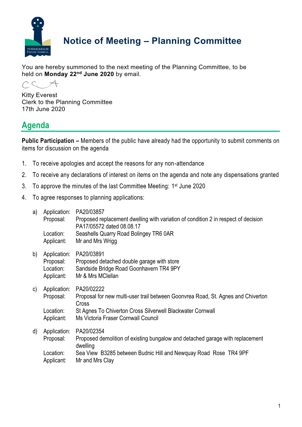 Planning Committee Agenda