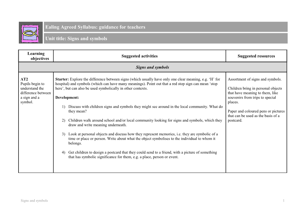 Ealing Agreed Syllbus Schedule for Guidance for Teacher s2