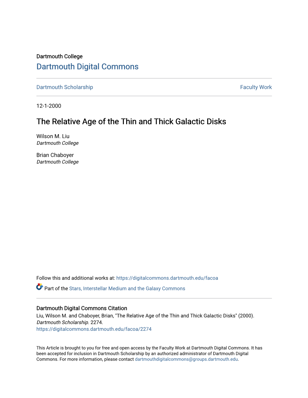 The Relative Age of the Thin and Thick Galactic Disks