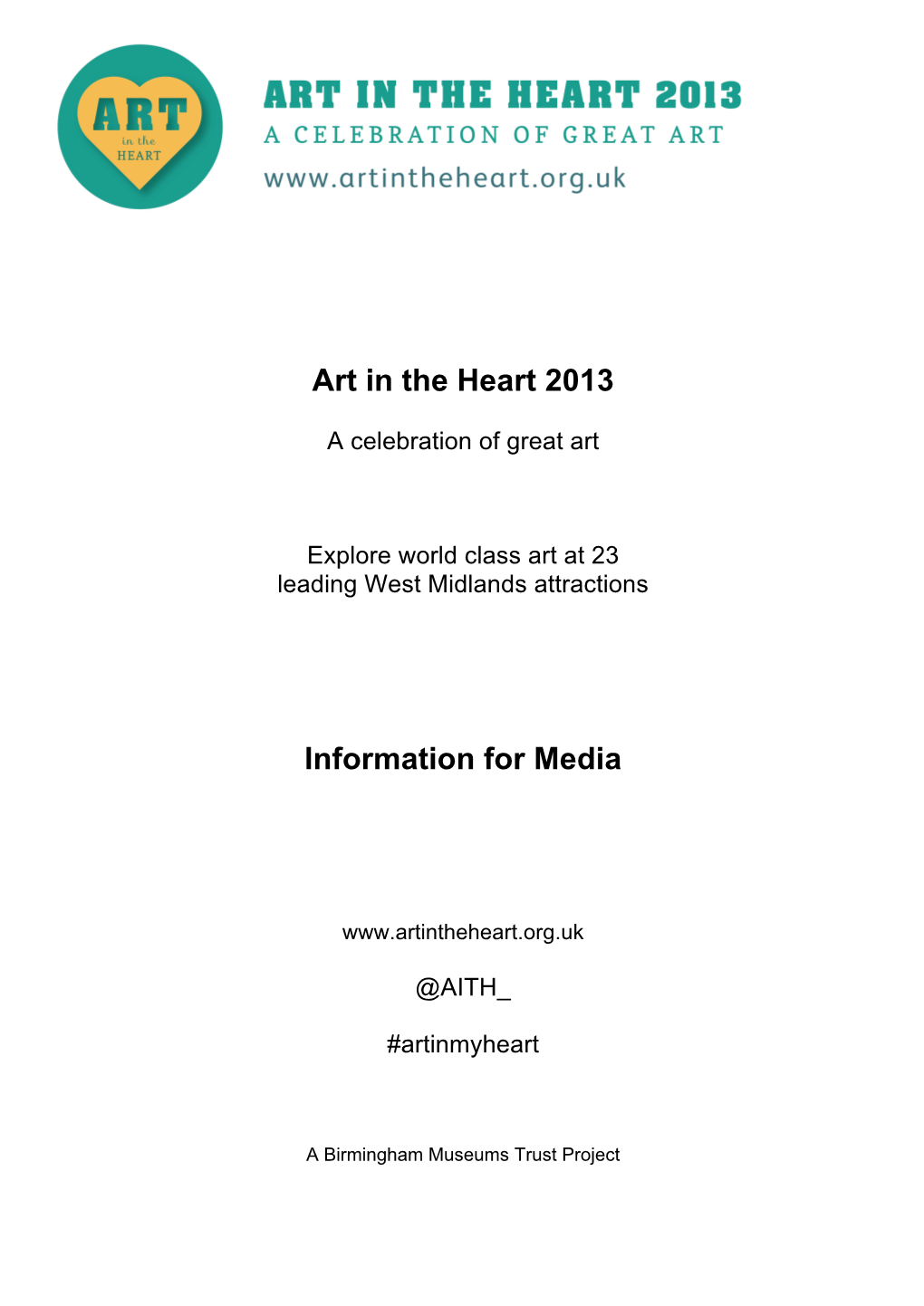 Art in the Heart 2013 Information for Media