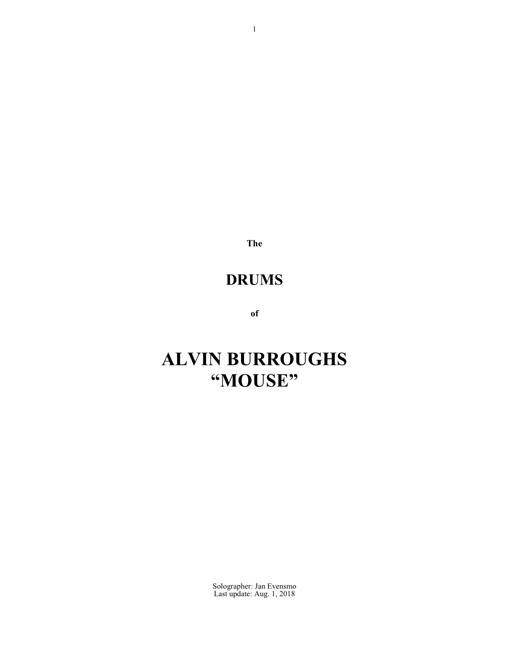 Alvin Burroughs “Mouse”