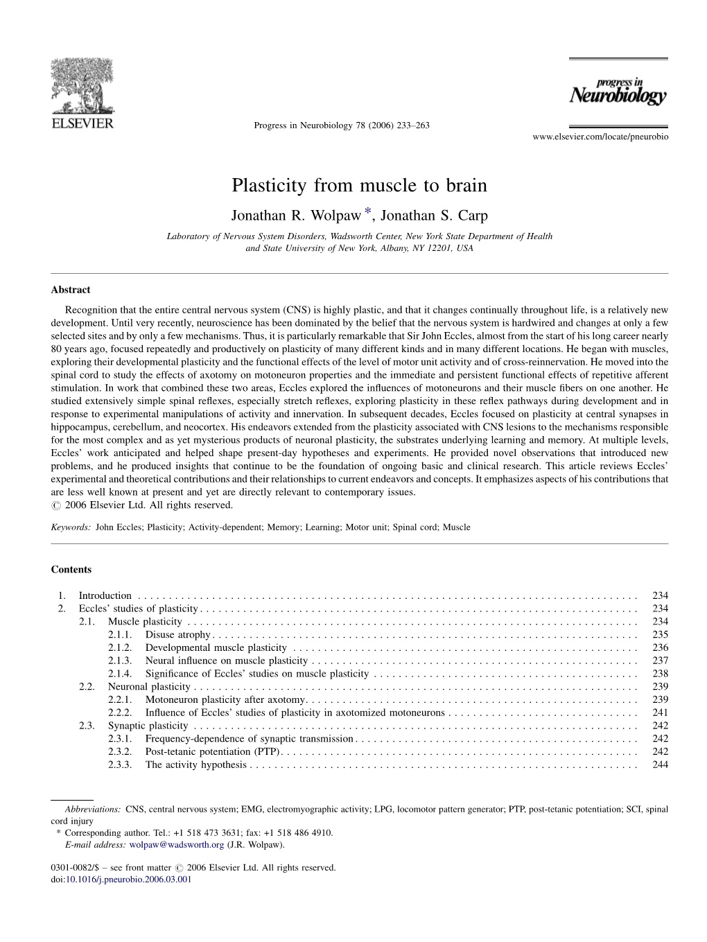 Plasticity from Muscle to Brain.Pdf