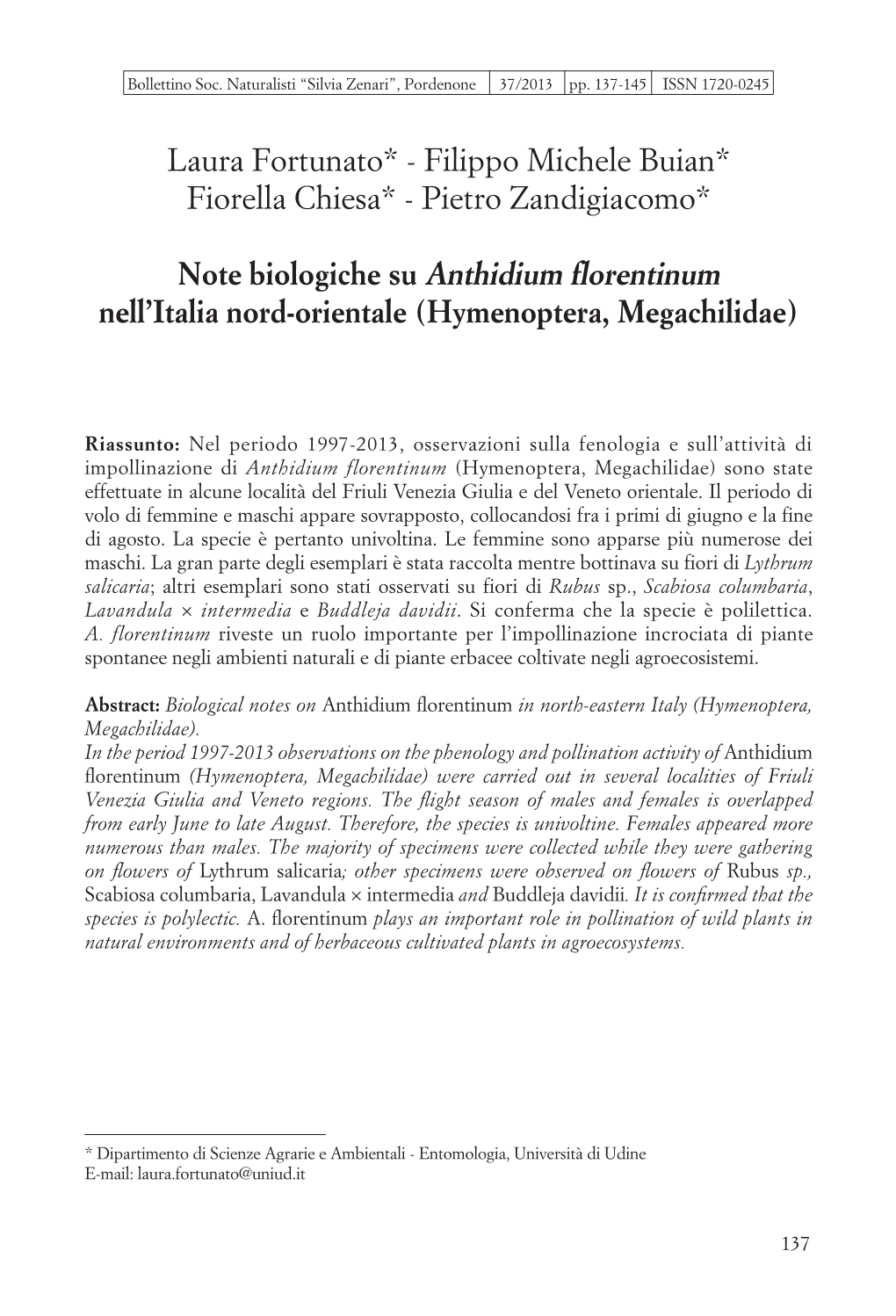 Anthidium Florentinum in FVG.Pdf